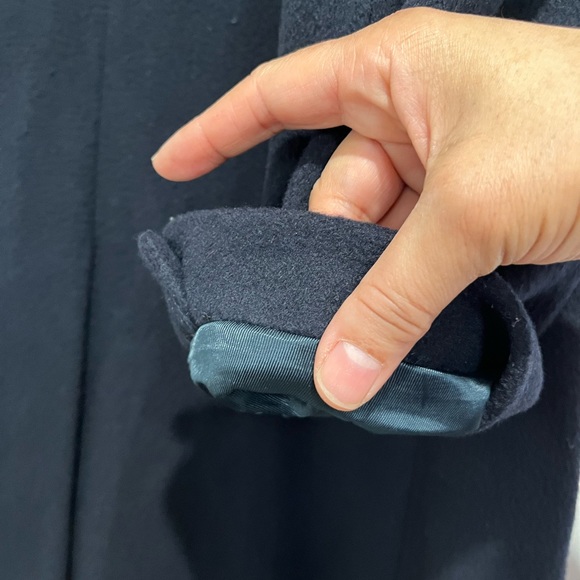 Nino Cerruti Navy Blue Double Breasted Cashmere Wool Blend Coat Sz. 44R - Picture 13 of 17